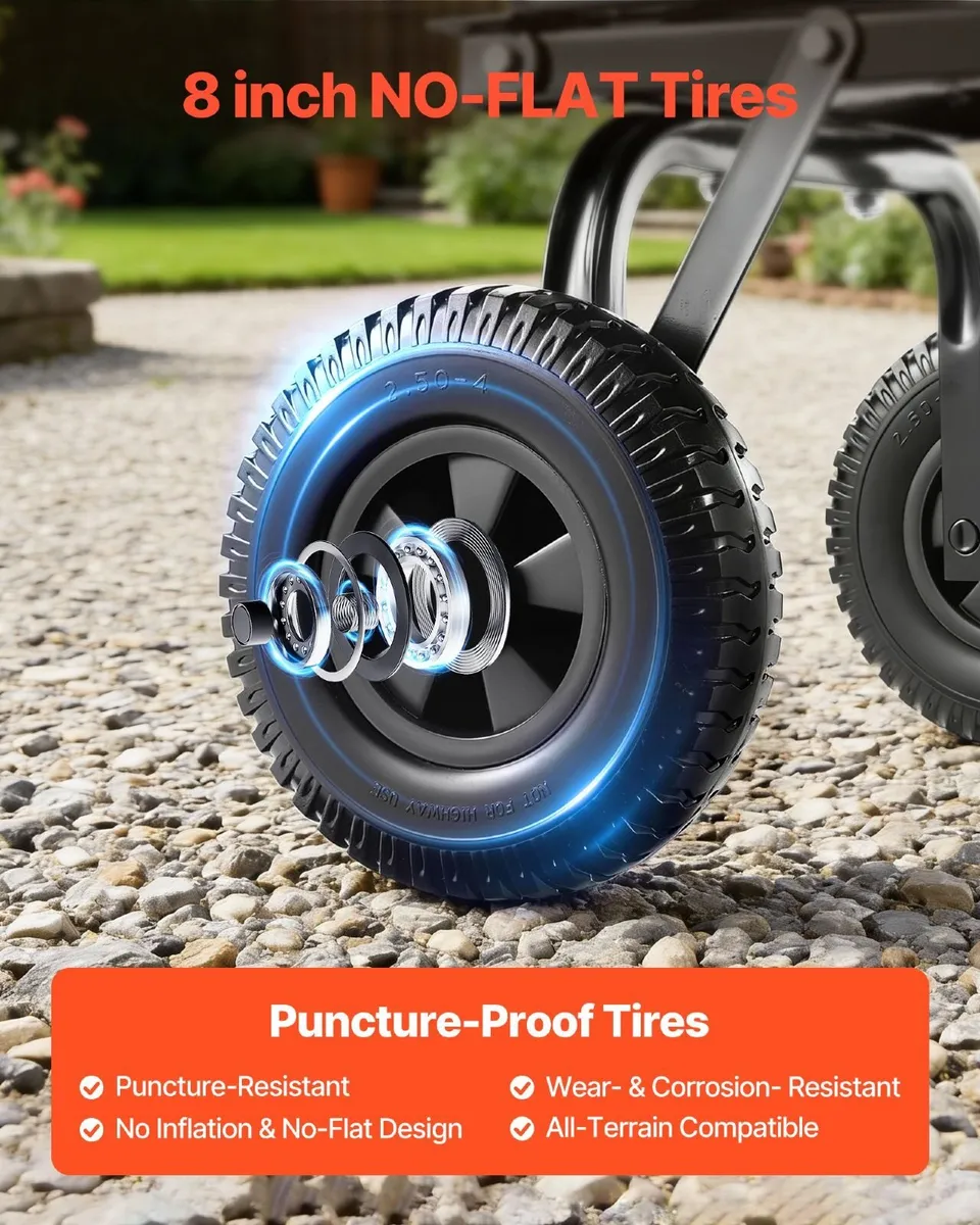 Garden Dump Cart 181kg - No-Flat Wheels - Image 3