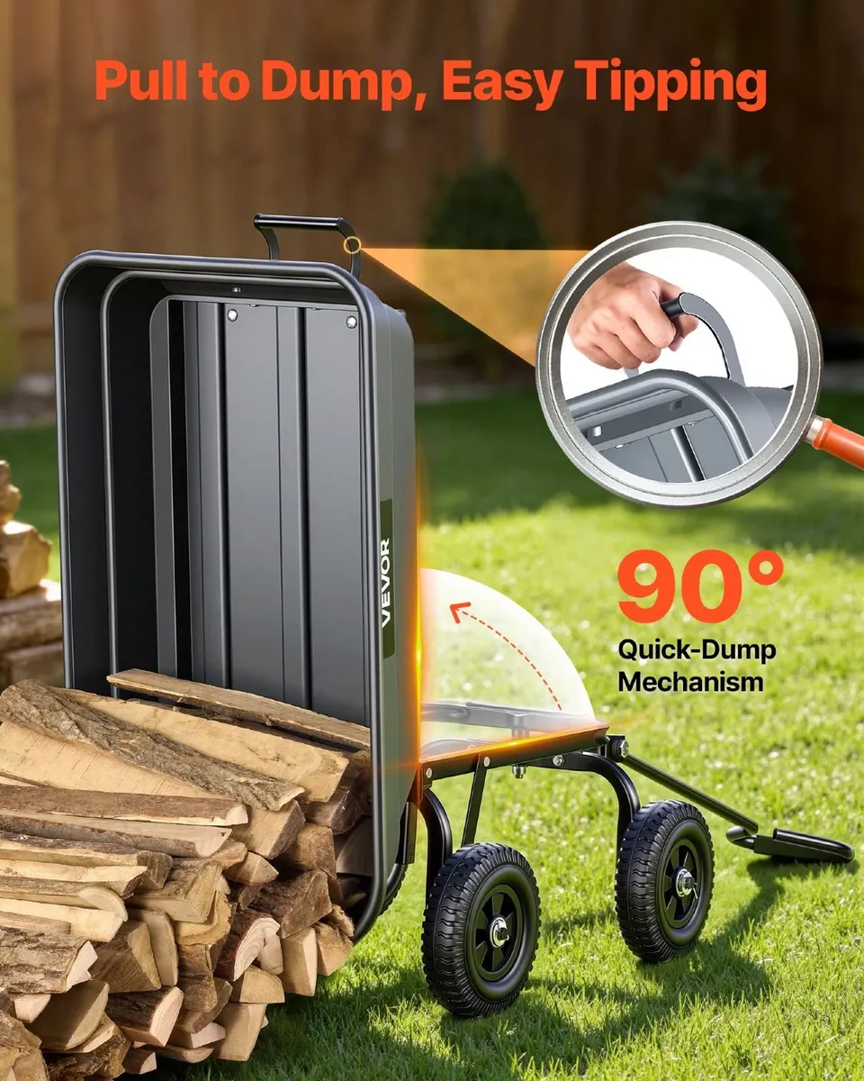 Garden Dump Cart 181kg - No-Flat Wheels - Image 4