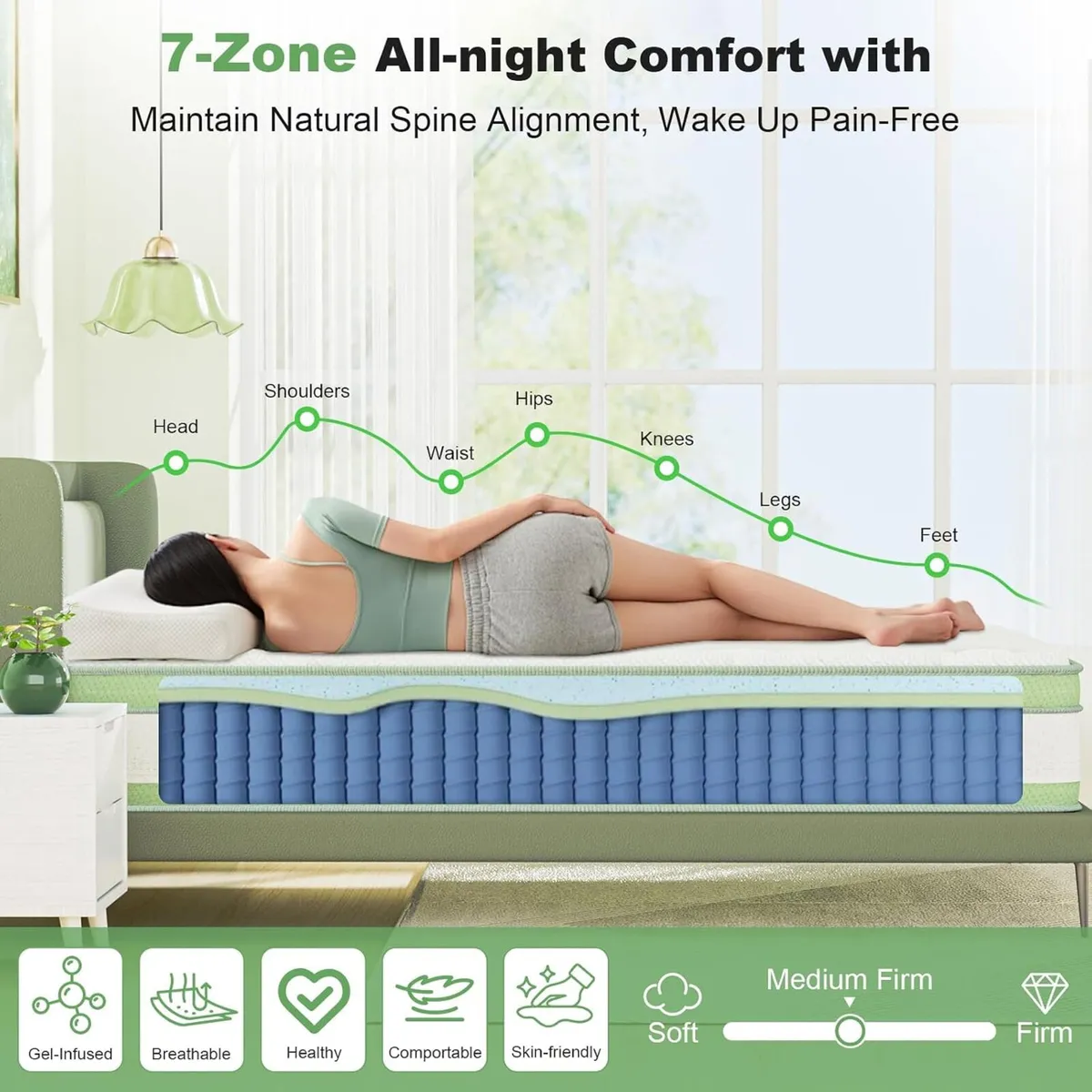 Frideko Mattress Medium Firm Hybrid Pocket - Image 2
