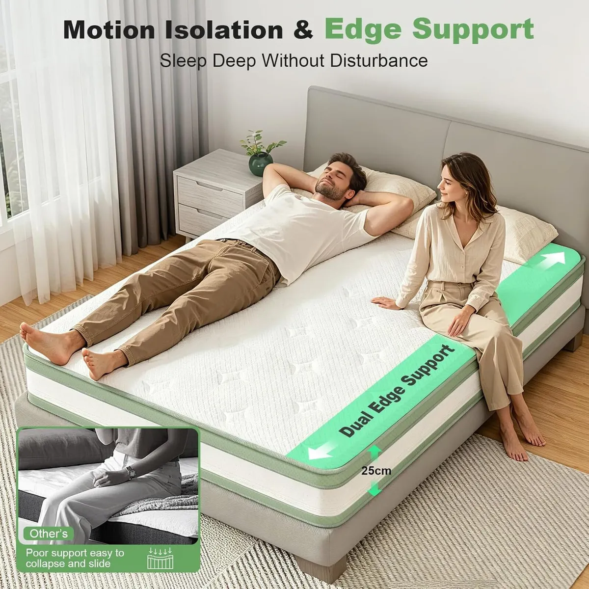 Frideko Mattress Medium Firm Hybrid Pocket - Image 4