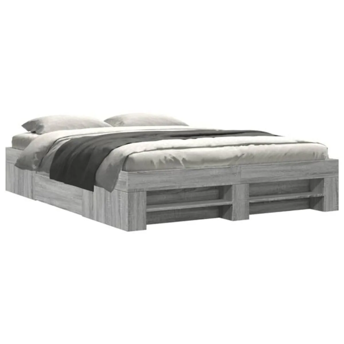 Bed Frame Grey 160x200 cm - Image 1