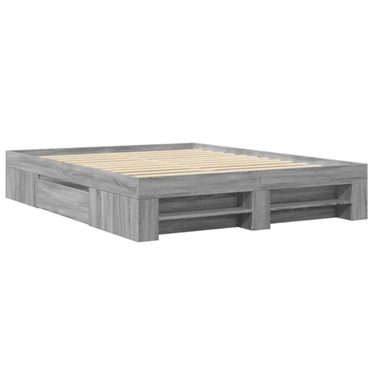 Bed Frame Grey 160x200 cm - Image 2