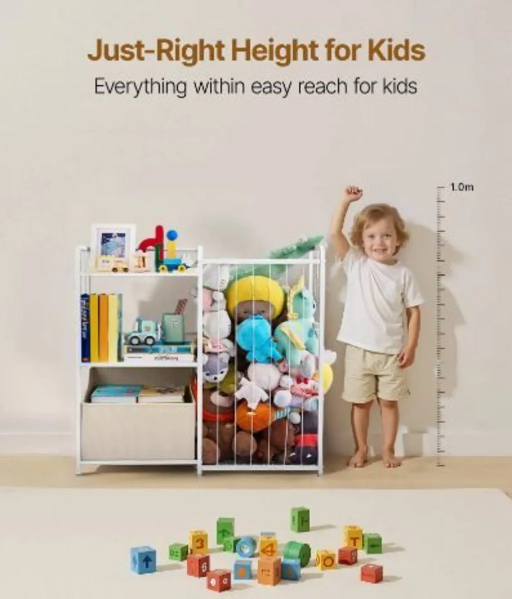 Kids Bookshelf and Stuffed Animal Storage, - Image 1