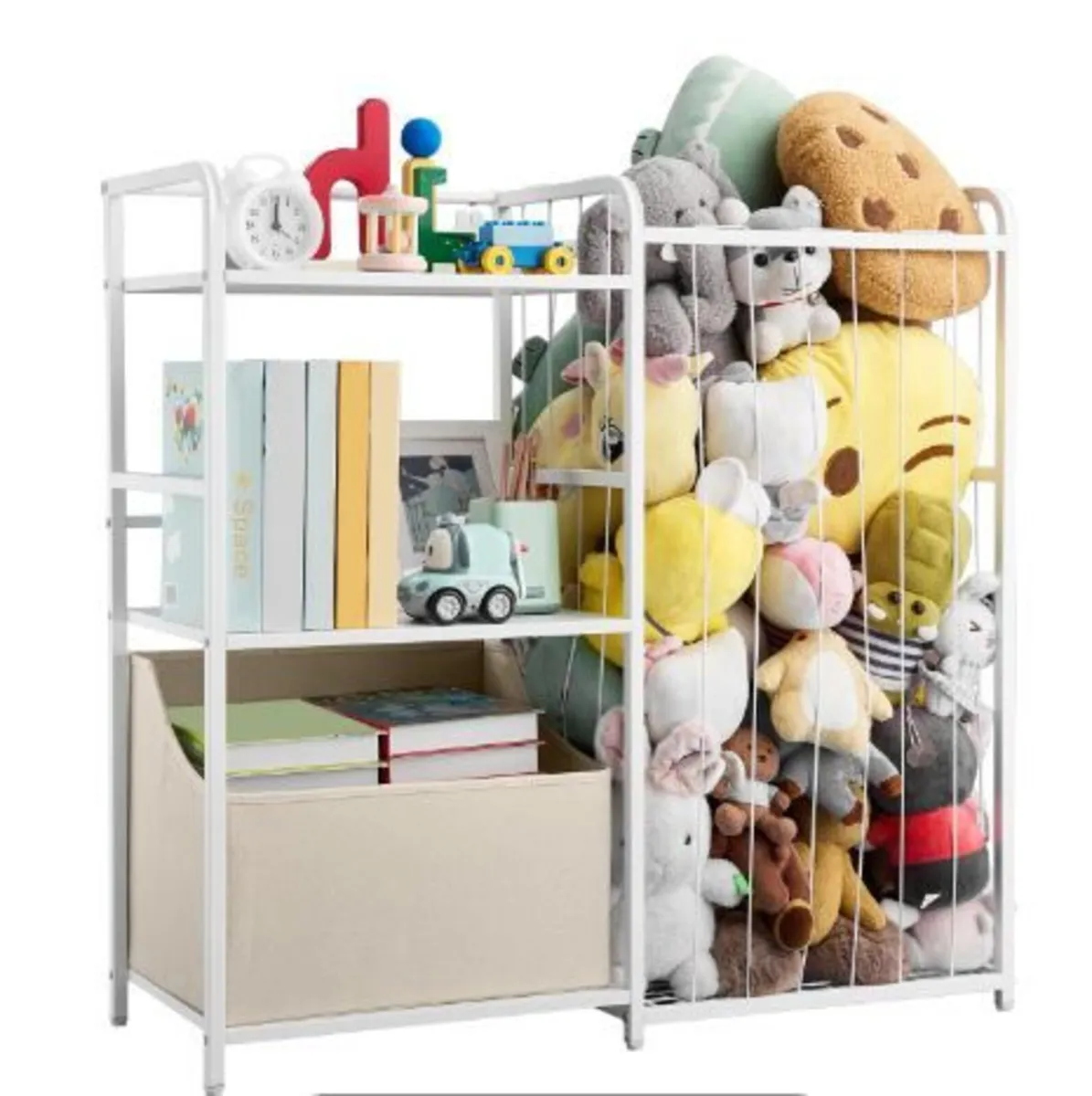 Kids Bookshelf and Stuffed Animal Storage, - Image 4