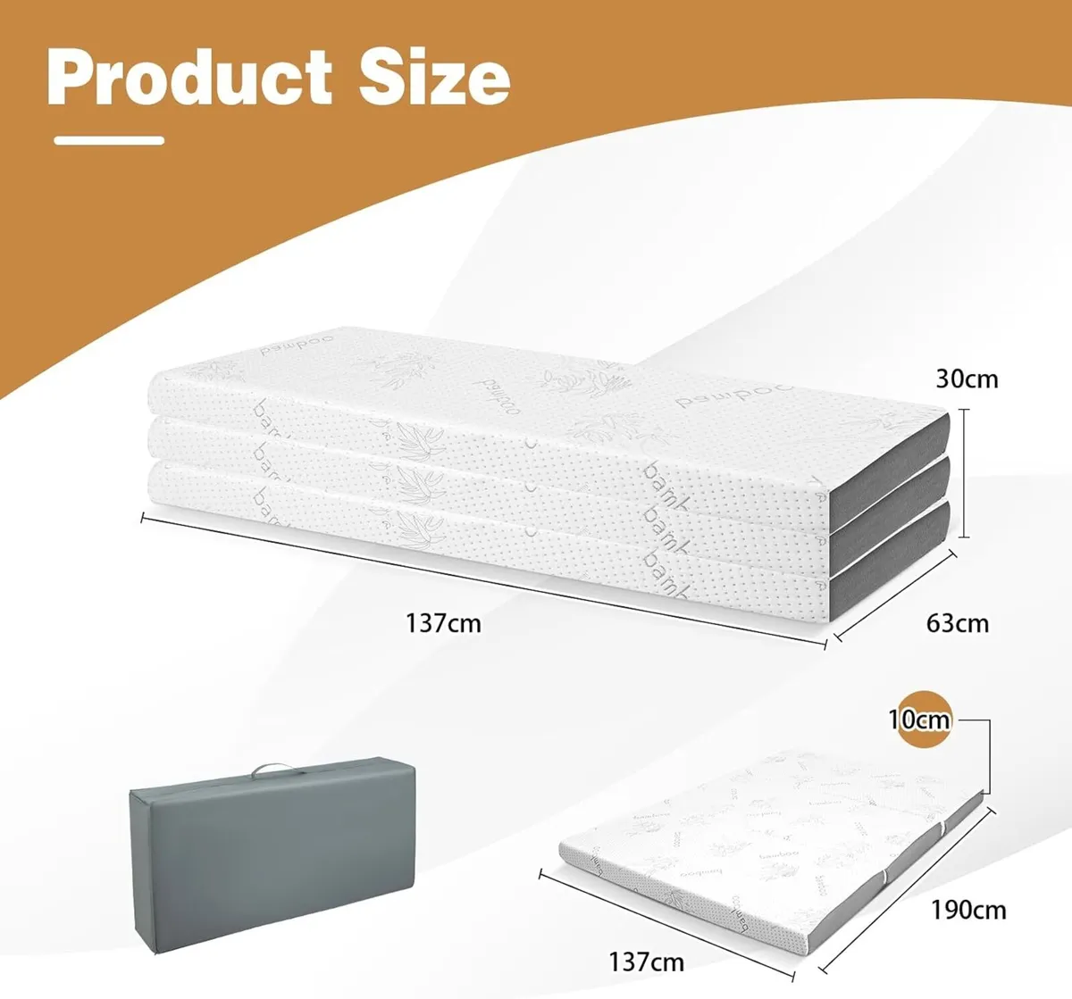 Folding Gel Memory Foam Mattress - Image 3