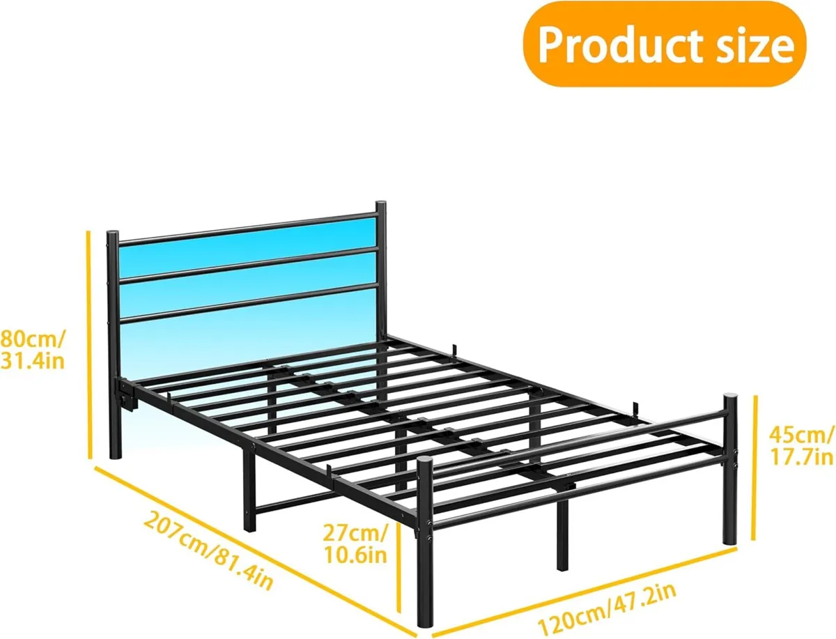 Bed Frame Guest Youth with Slatted for Bedroom - Image 2