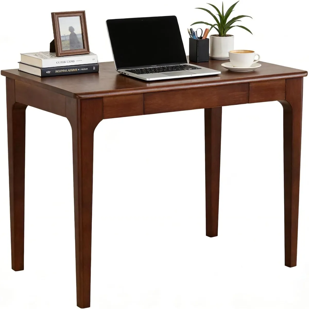 Small Desk with Drawers Solid Wood Computer - Image 1