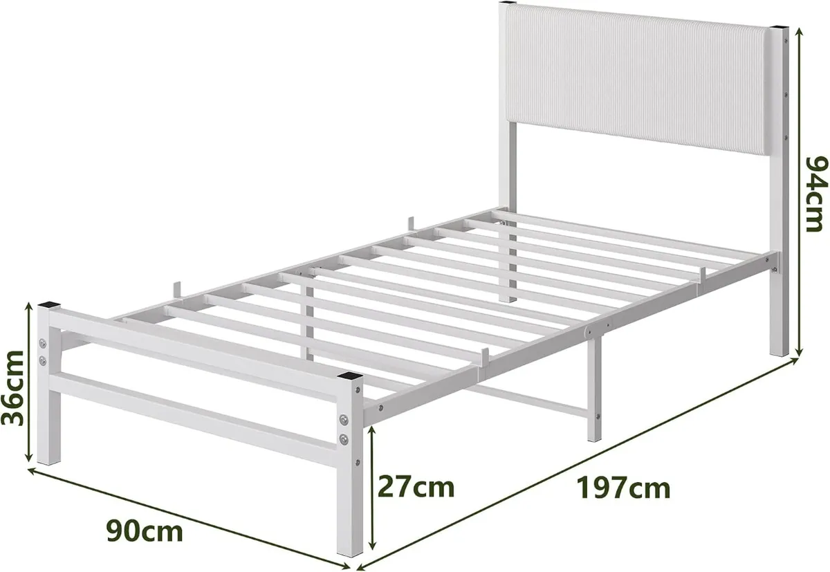 Bed Frame with Velvet Headboard - Image 2