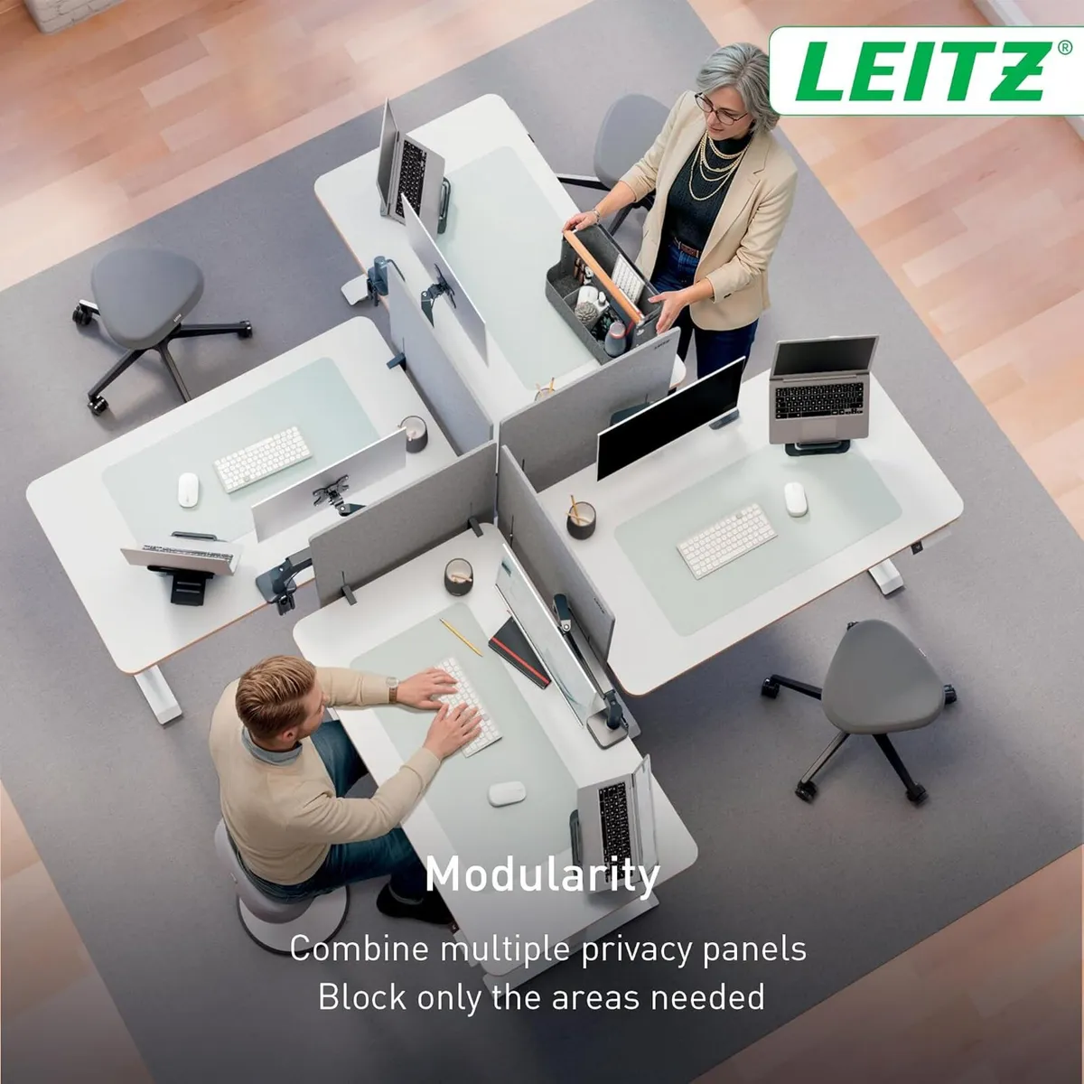 Adjustable Desk Divider Noise-Dampening 60x70CM - Image 4