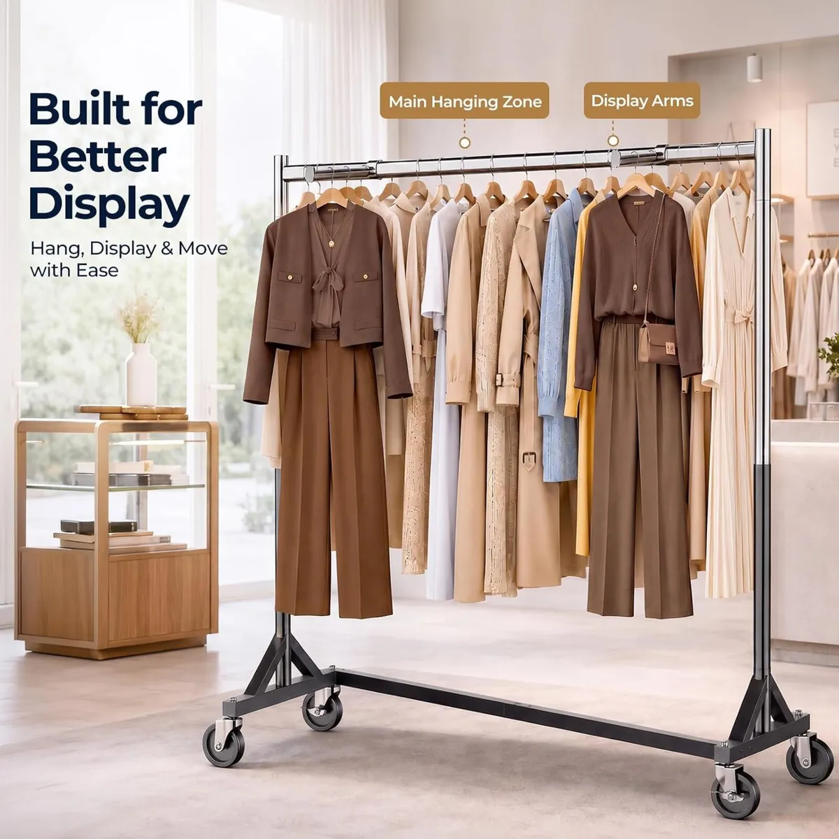 Heavy-Duty Adjustable Z-Base Clothes Rail - Image 2