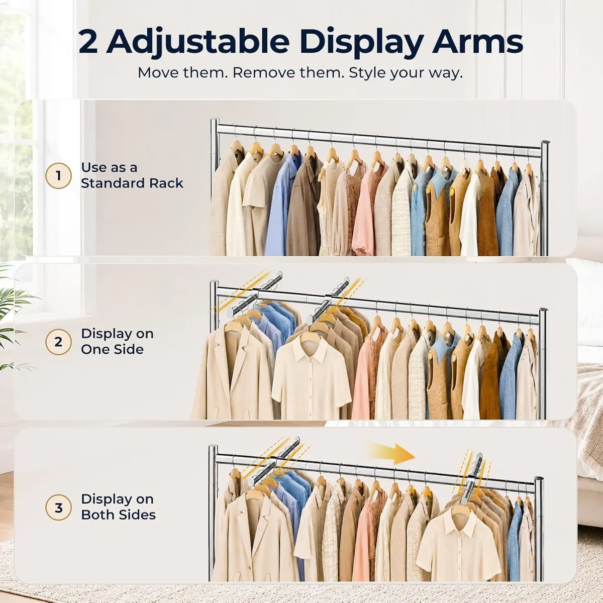 Heavy-Duty Adjustable Z-Base Clothes Rail - Image 3