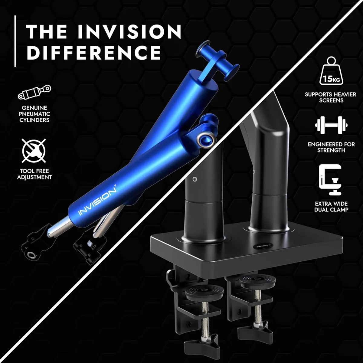 Dual PC Monitor Arm Bracket Ergonomic Height - Image 2