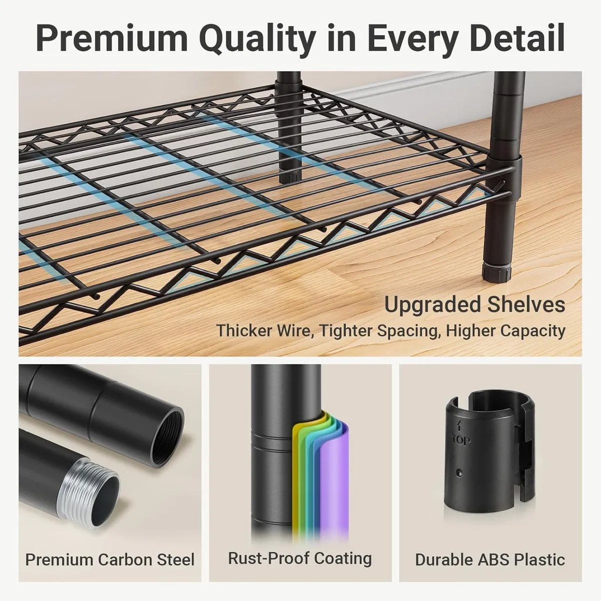 V5 Heavy Duty Clothes Rail 4 Rods 8 Shelves - Image 3