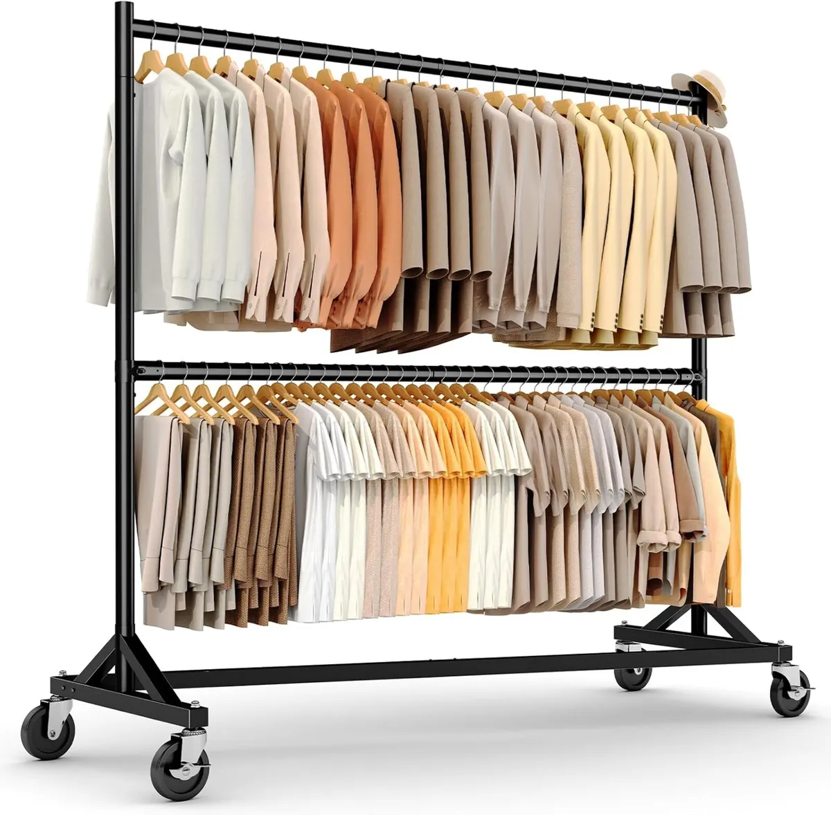Commercial Heavy Duty Double Clothing Rack Z Base - Image 1
