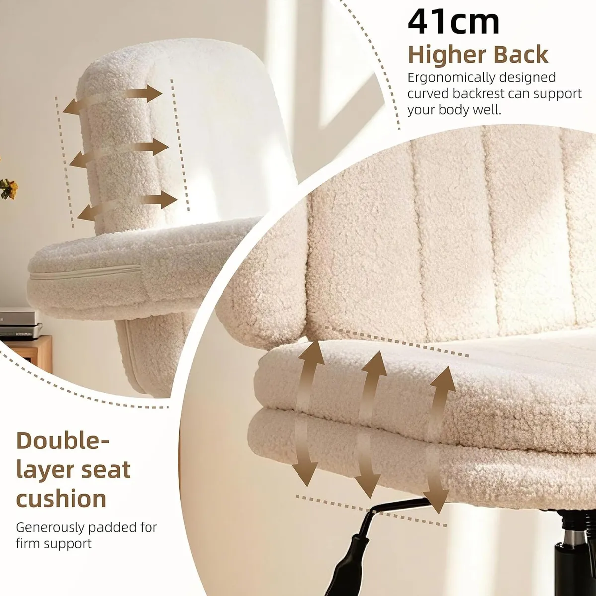 Desk Chair Cross Legged with Armrests - Image 4