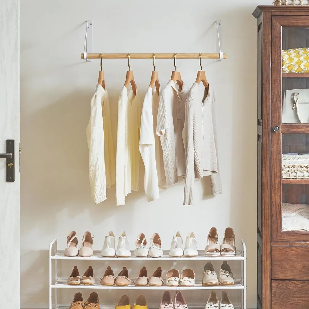 Wood Wall Mounted Clothes Rail Coat (Set of 3) - Image 2