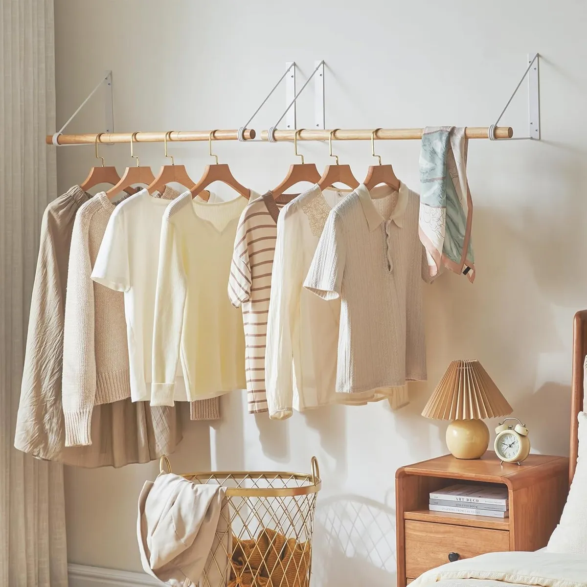 Wood Wall Mounted Clothes Rail Coat (Set of 3) - Image 3