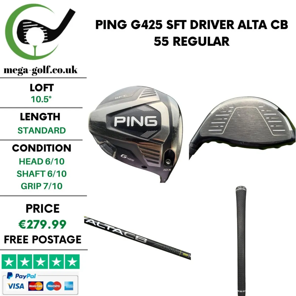 Ping G425 SFT Driver / 10.5° / Alta CB 55 Regular - Image 1