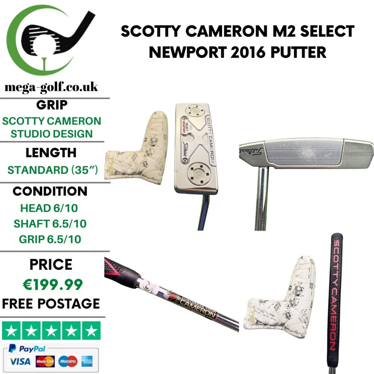 Scotty Cameron M2 Select Newport 2016 Putter / 35' - Image 1