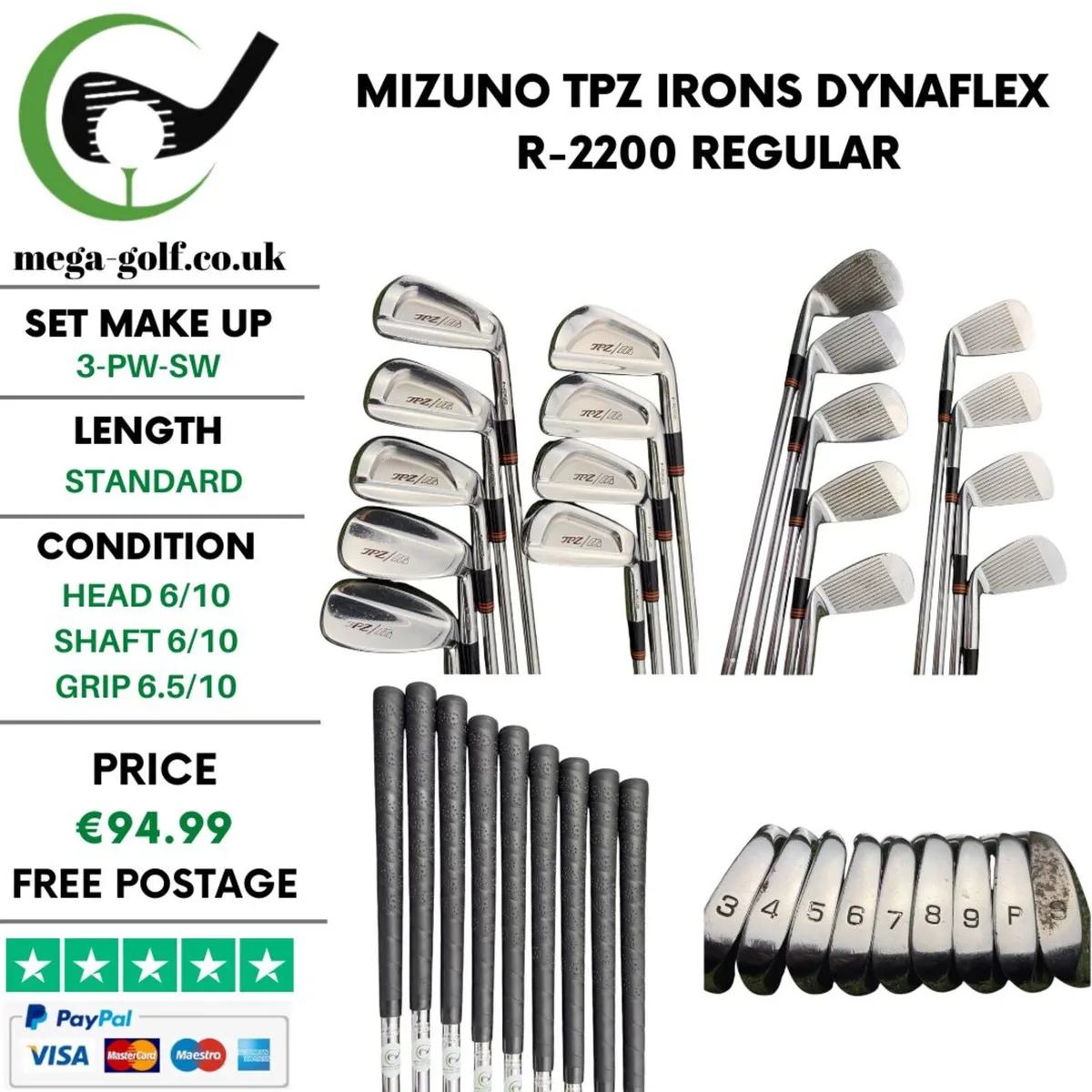 Mizuno TPZ Irons / 3-Pw-Sw / Regular - Image 1