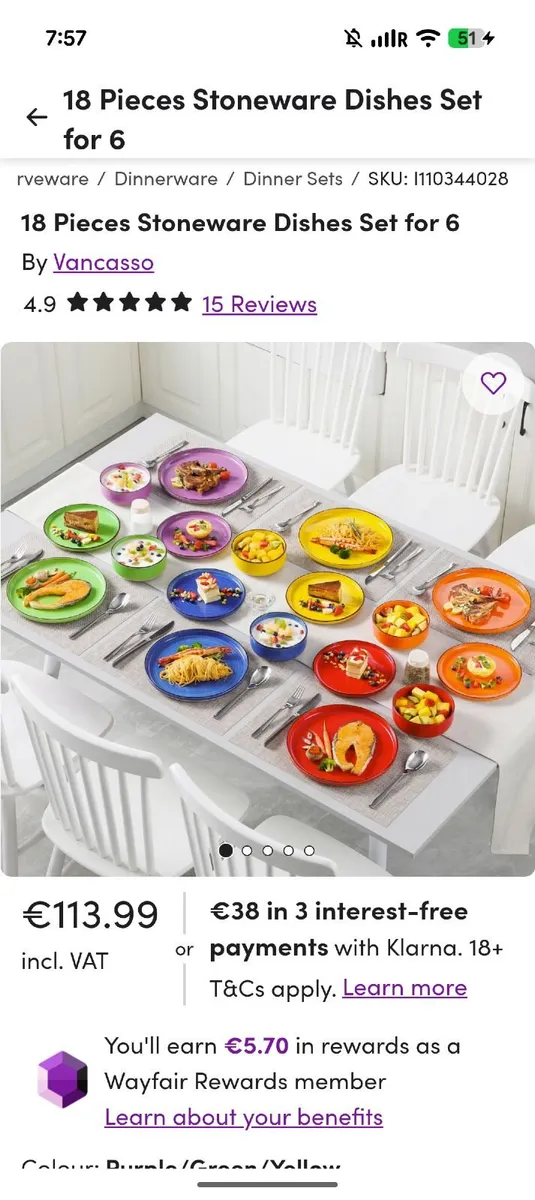 UNOPENED BOX 18 pieces stoneware dishes dinner set - Image 1