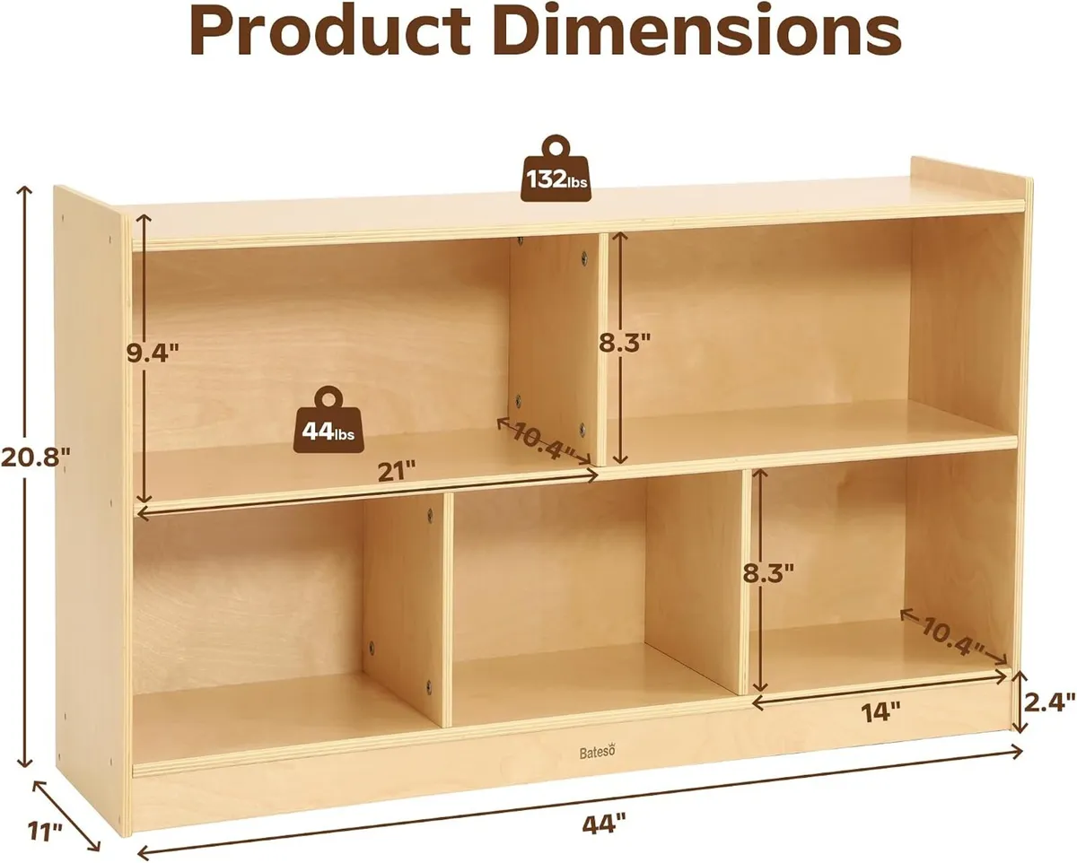 Large Toy Storage Organiser 2-Shelf Montessori - Image 2