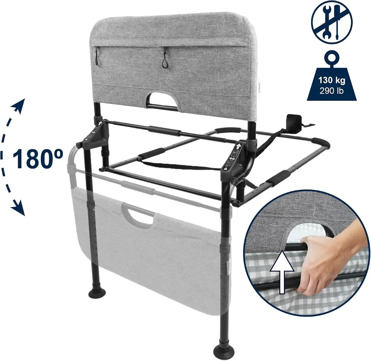 Bed Rail for Elderly Adults Foldable Height - Image 2