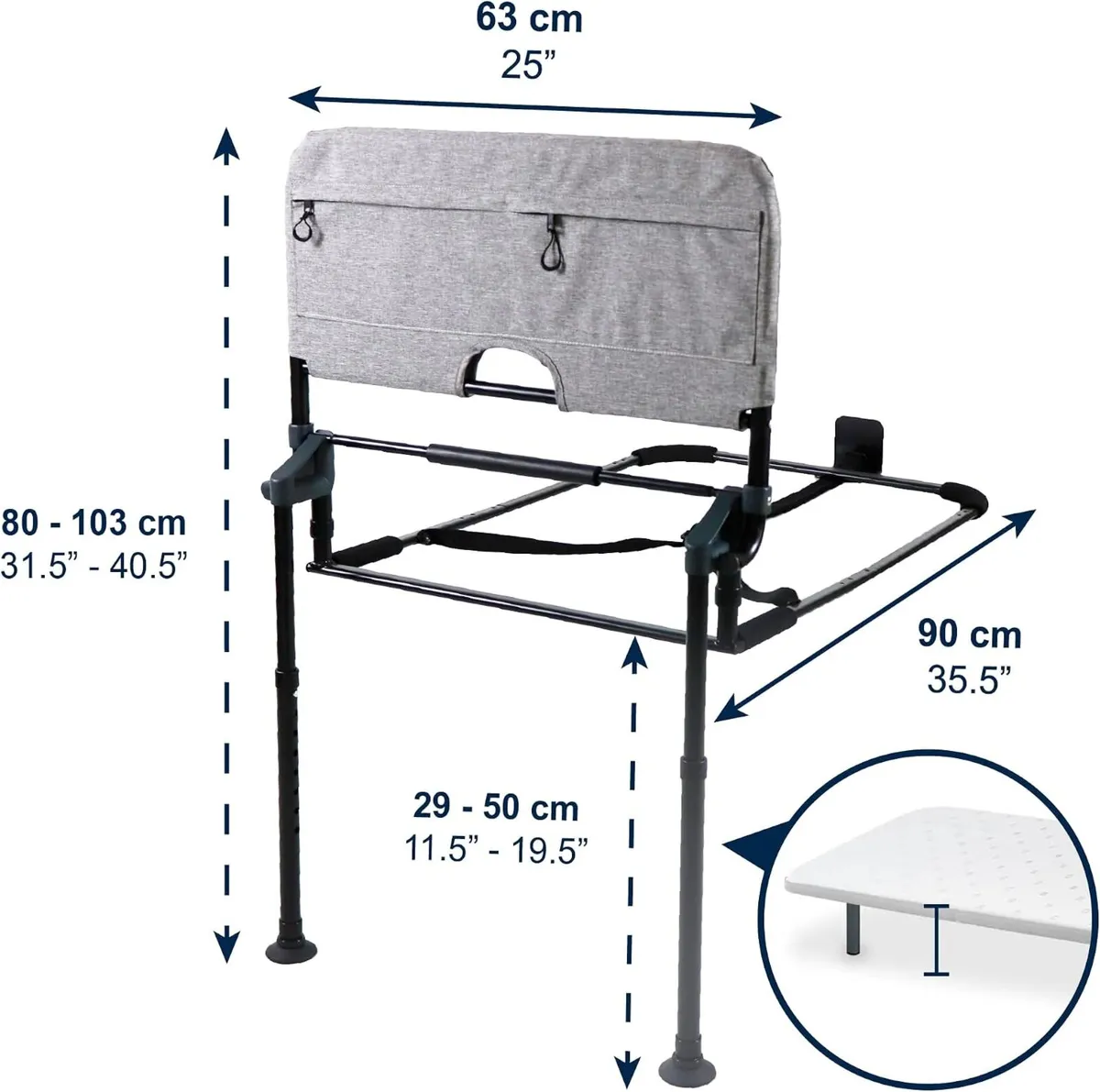 Bed Rail for Elderly Adults Foldable Height - Image 3