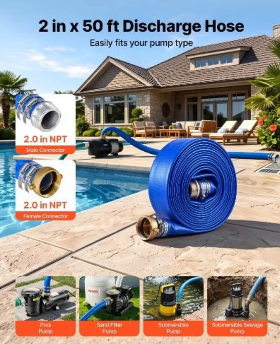Discharge Hose 2" x 15.2 m PVC Lay Flat - Image 2