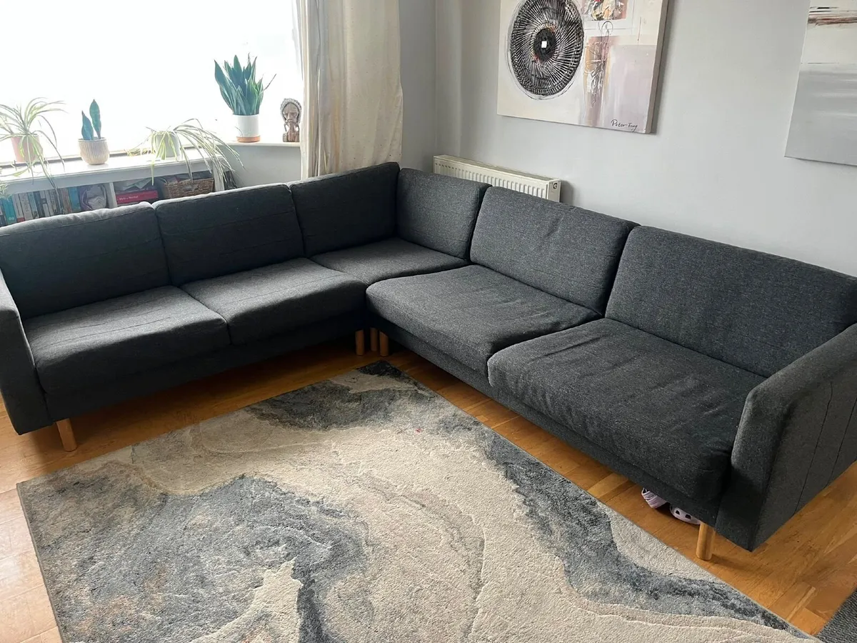 IKEA L Sofa Grey - - Image 2