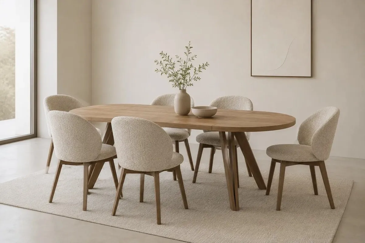 Extendable Round Dining Table 100-140cm - Image 1