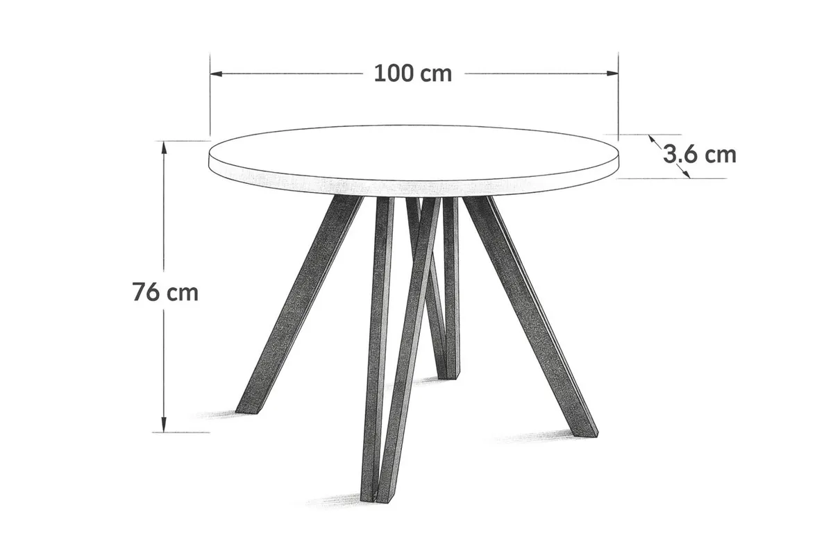 Extendable Round Dining Table 100-140cm - Image 4