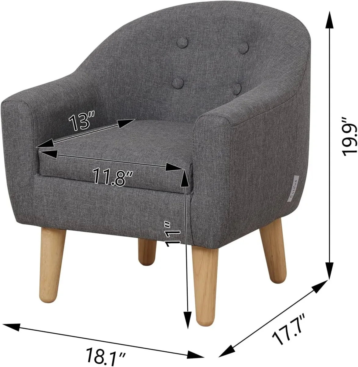 Single Linen Fabric Children's Armchair Toddler - Image 3