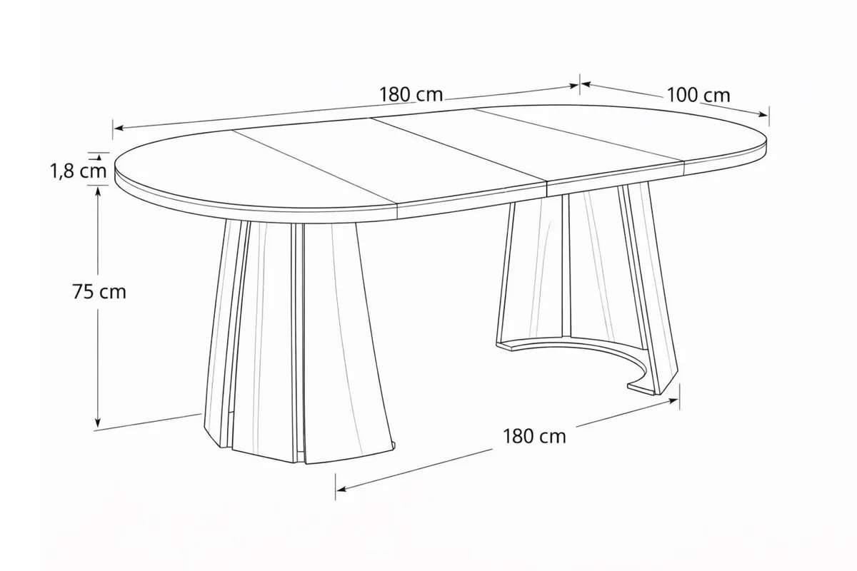 Sterling Extendable Round Dining Table 100-180cm - Image 2