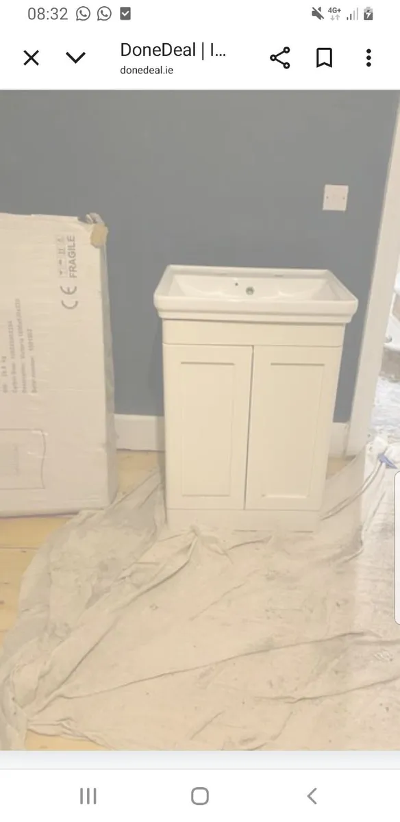 Marston bathroom sink,cabinet,taps new - Image 1