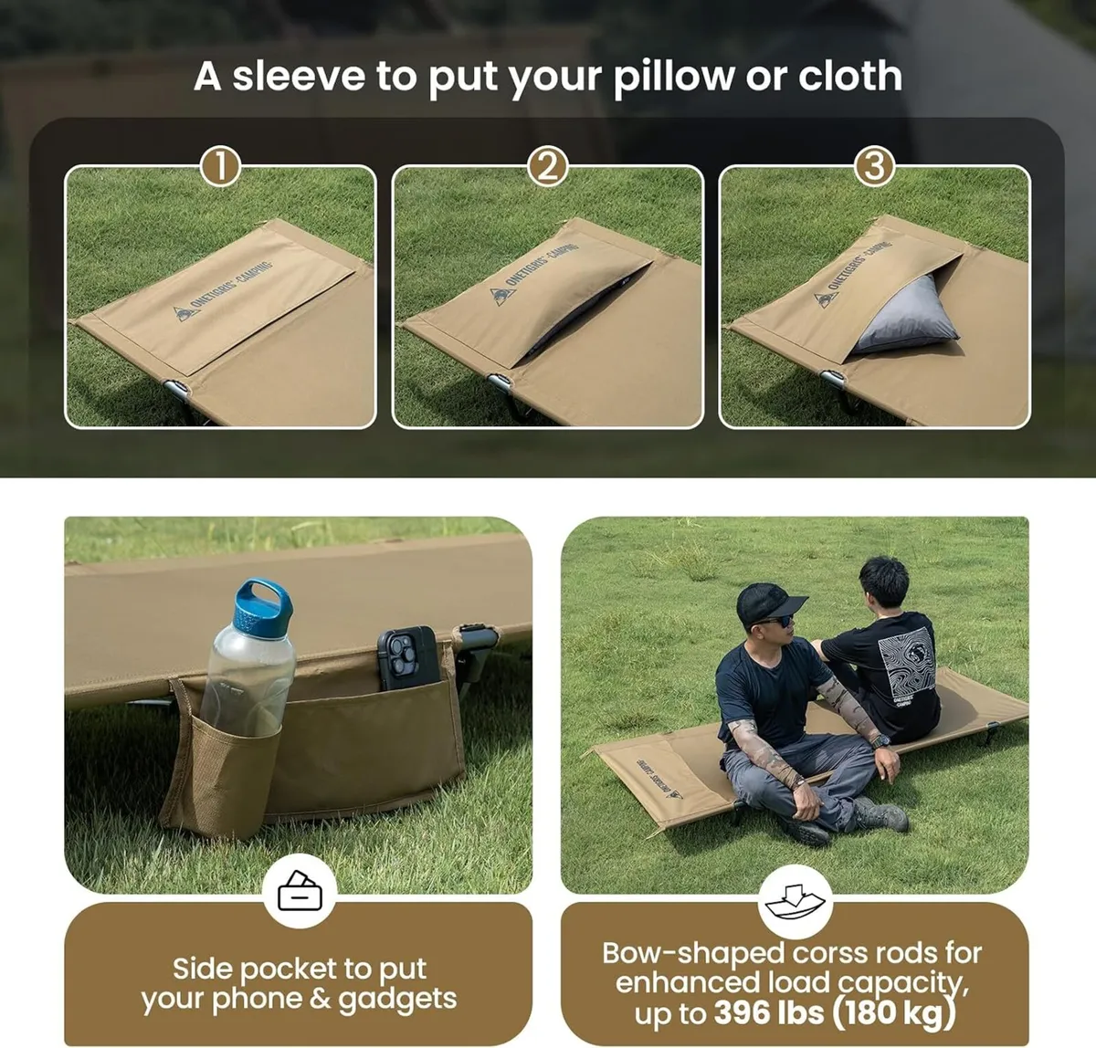 Supragris Camping Cot Support Up to 400lbs - Image 3