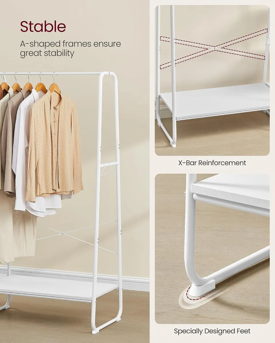 Clothes Rail Heavy-Duty Rack 5 Shelves Steel Frame - Image 3