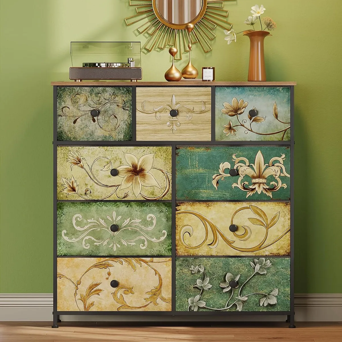Dresser with Drawer for Bedroom 9 Fabric Drawers - Image 2