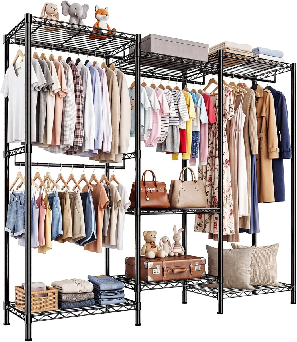Freestanding Metal Open Wardrobe - Image 1