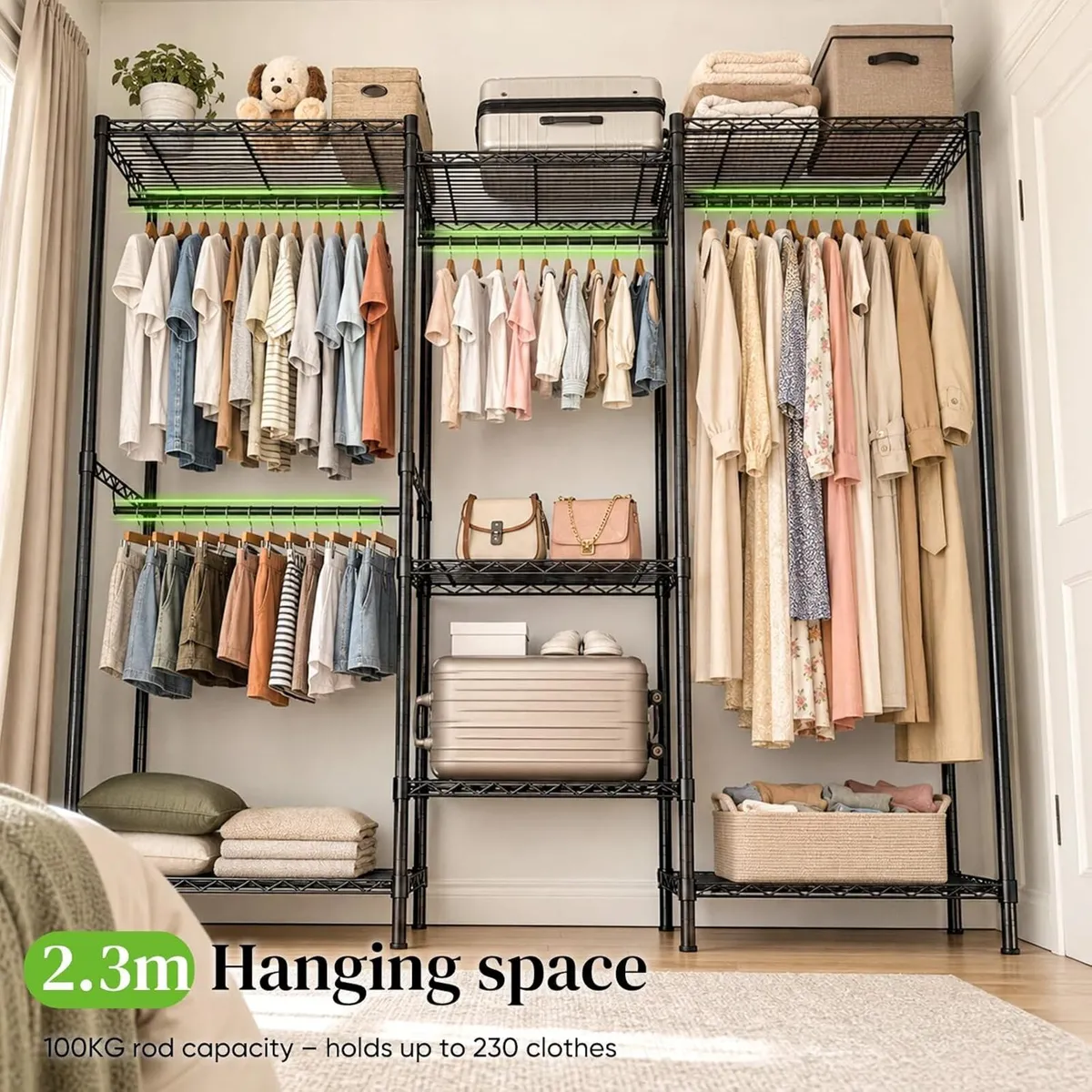 Freestanding Metal Open Wardrobe - Image 4