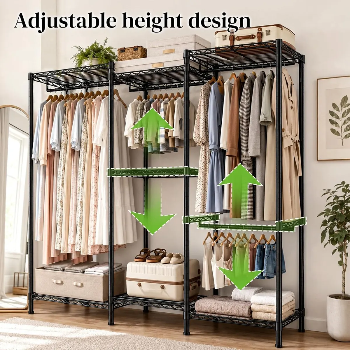 Freestanding Metal Open Wardrobe - Image 3