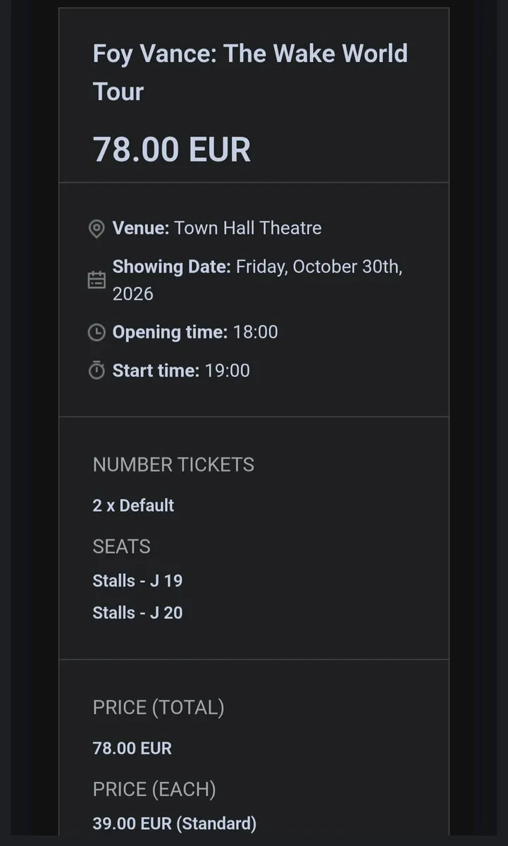 Foy Vance tickets Galway - Image 1