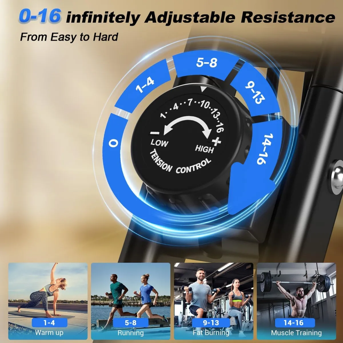 Exercise Bike 5-In-1 Quiet Folding Bikes for Home - Image 3