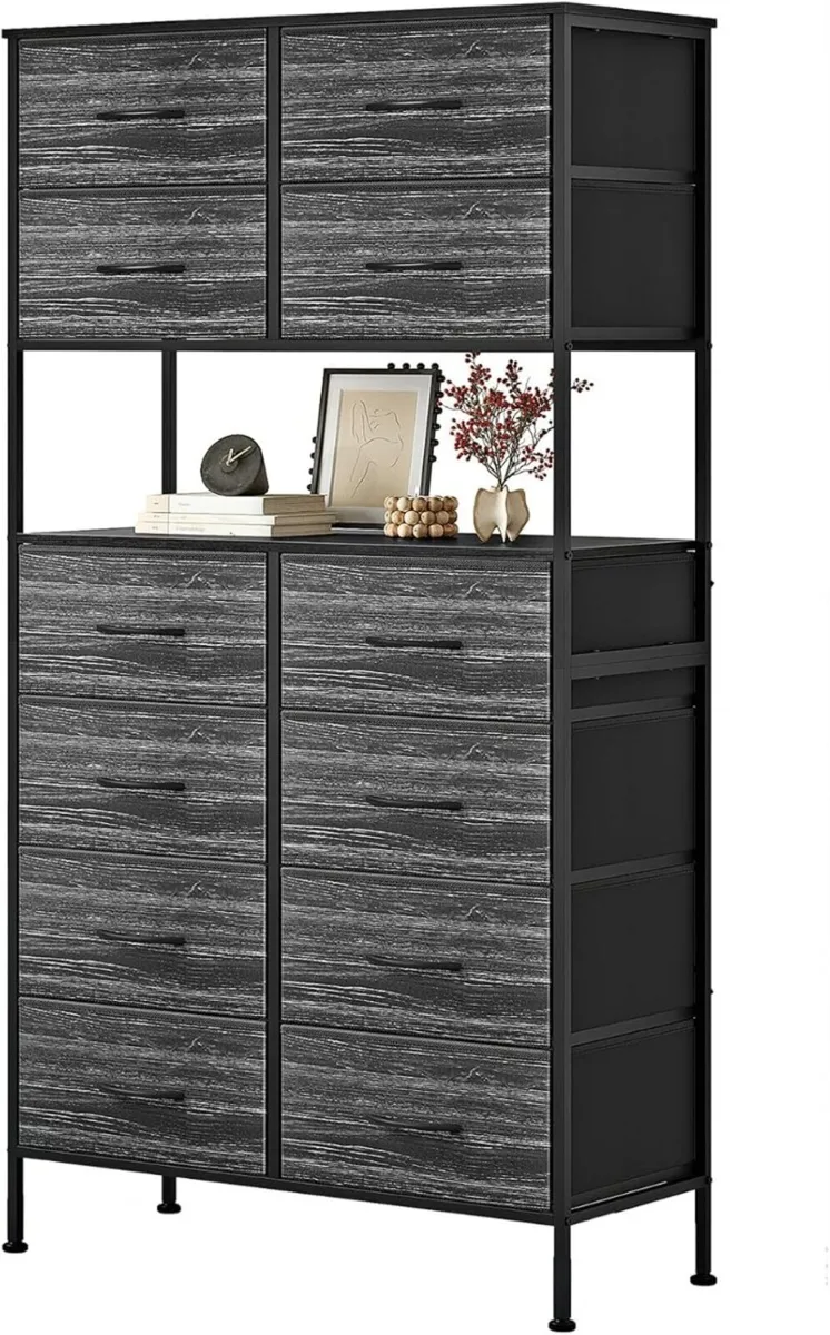 Tall Chest of 12 Drawers Bedroom Storage Cabinet - Image 1
