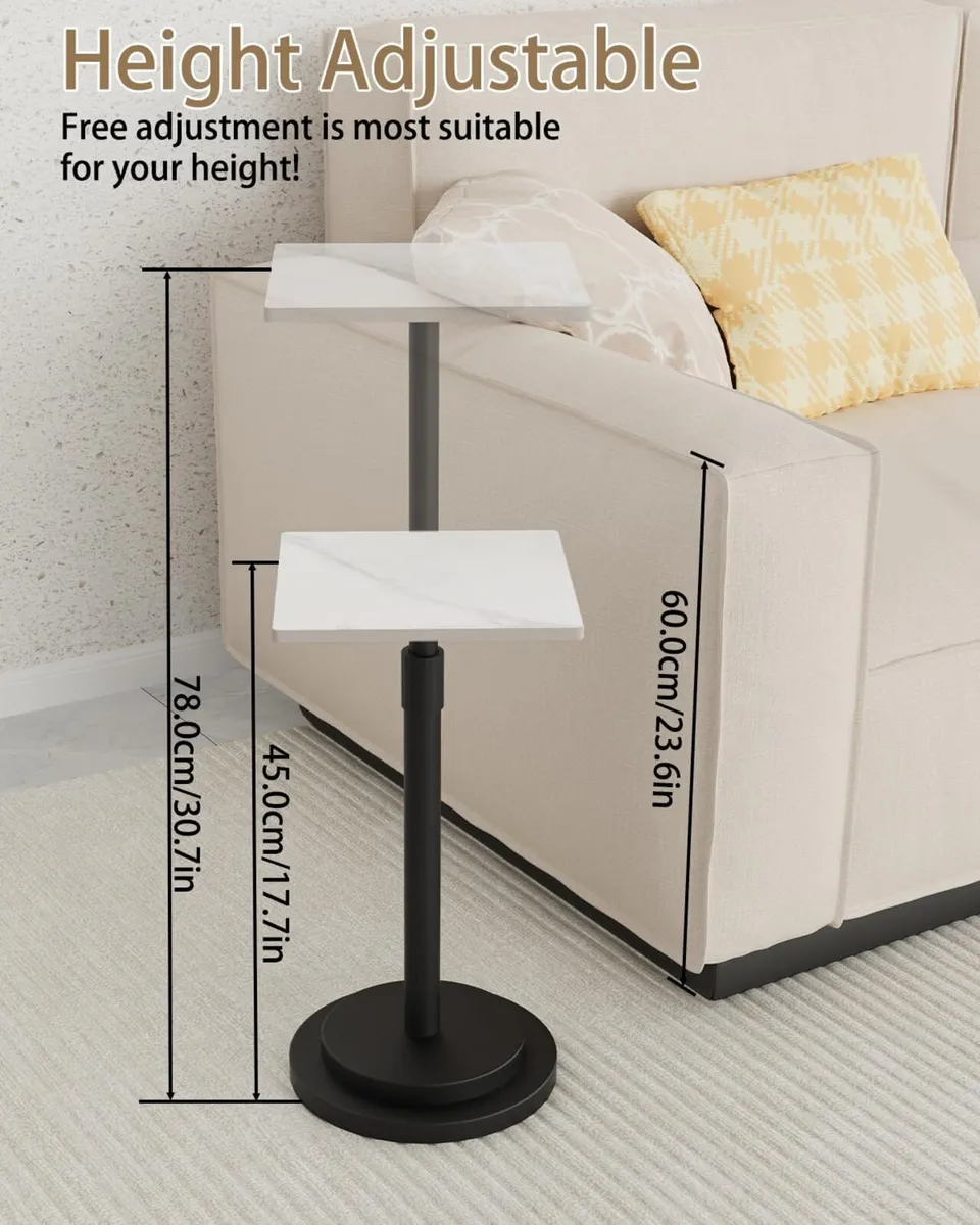 Square Side Table Height Adjustable (2 Pack) - Image 3