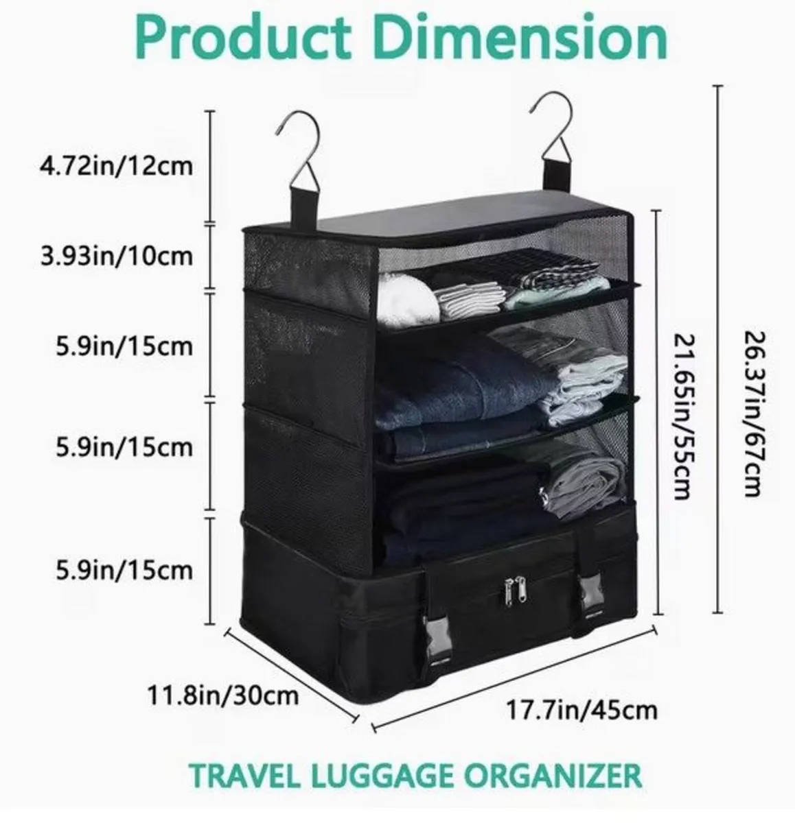 Portable Hanging Travel Rack Expandable Packing - Image 2