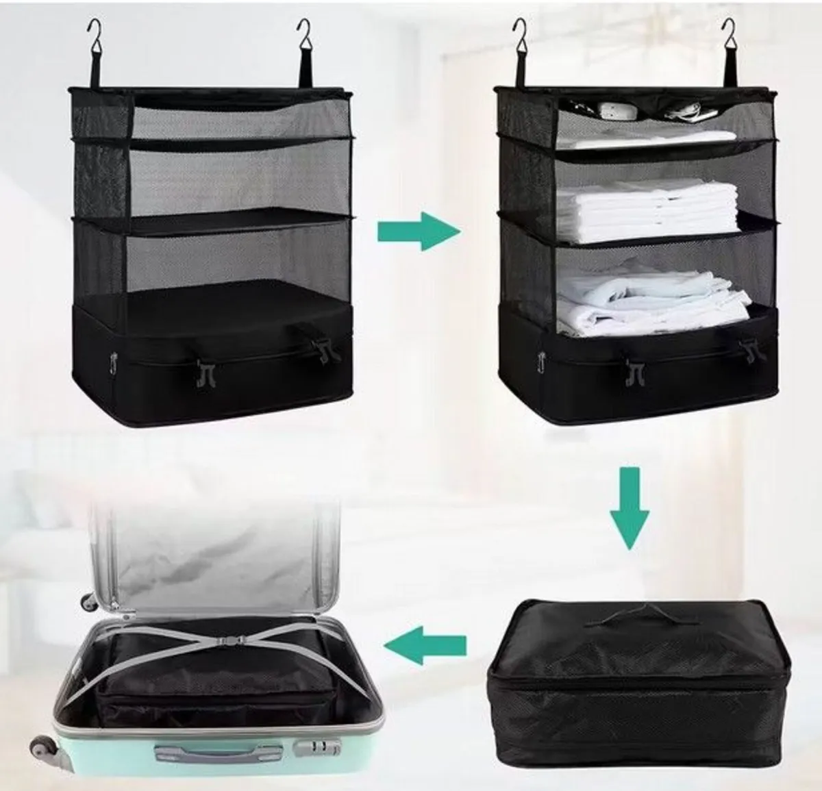 Portable Hanging Travel Rack Expandable Packing - Image 4
