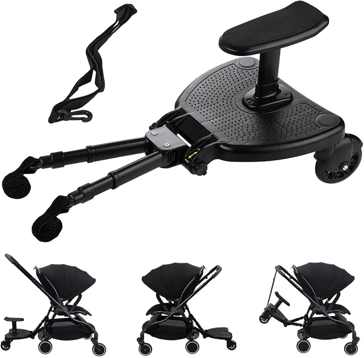 Universal 2-in-1 Stroller Ride Board with Seat - Image 1