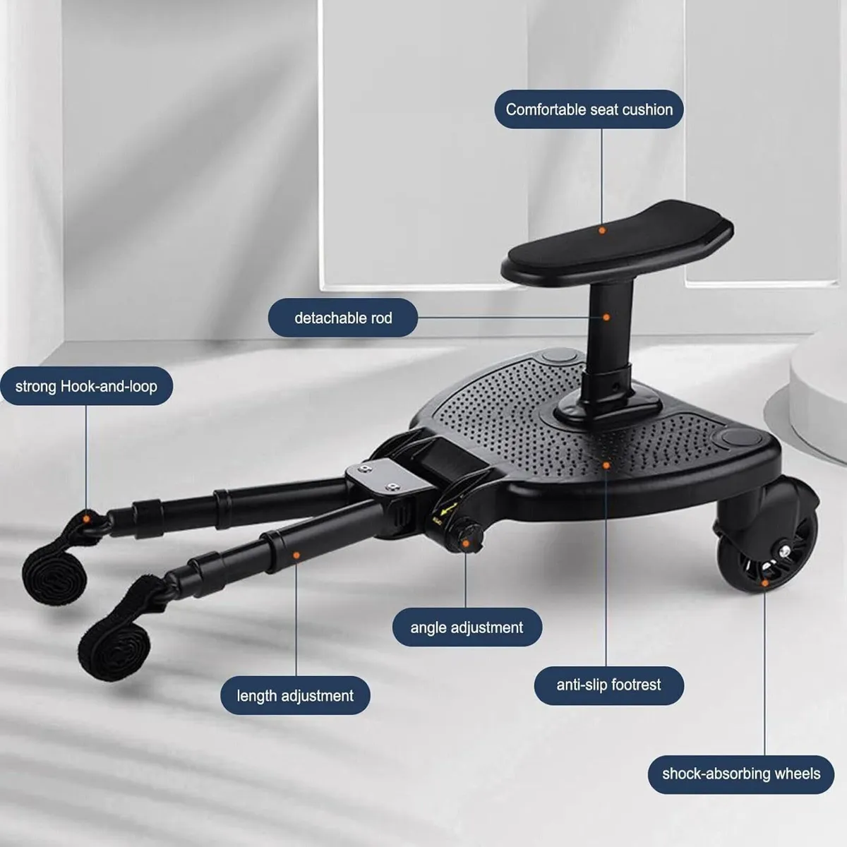 Universal 2-in-1 Stroller Ride Board with Seat - Image 4