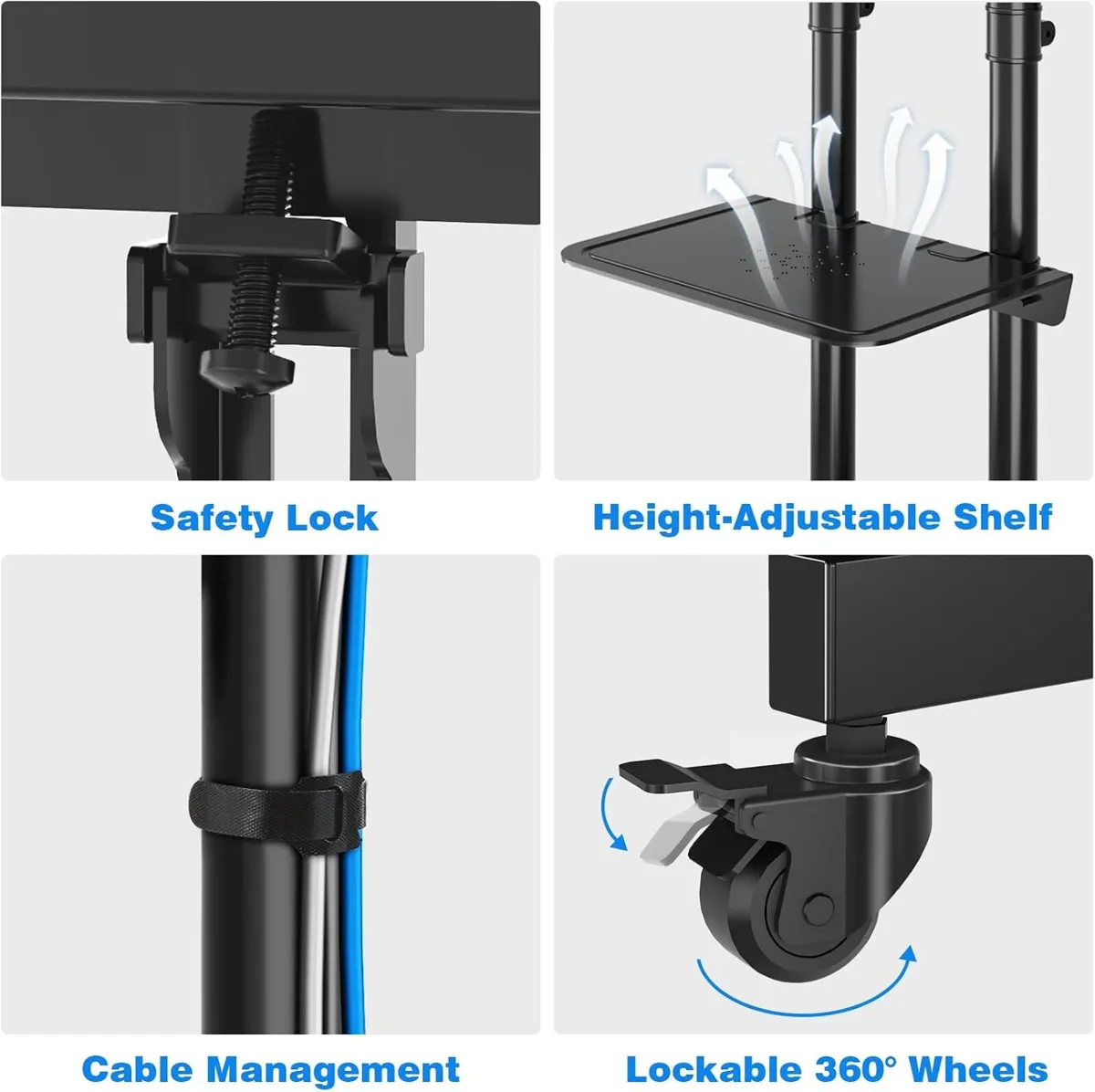 Mobile TV Stand on Wheels for 32-80 Inch - Image 3